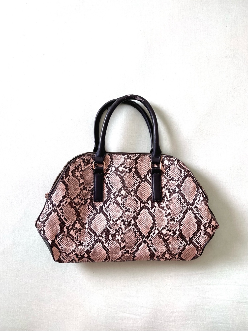 Faux Snakeskin Shoulder Bag